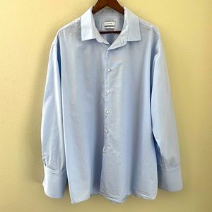 Calvin Klein Mens Dress Shirt Button Up / Light Blue / Size Big  french cuffs